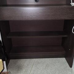 【売切れました！】 ニトリ 壁面ユニットデスク ウォーレン 約80×181×45㎝ パソコンデスク 収納 テレビボード ダークブラウン 棚の画像