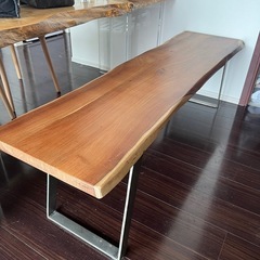 【無料！3/2012時限定引取】木製一枚板ベンチの画像