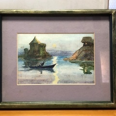 値下げしました ウクライナ🇺🇦 作家の水彩画 額付き