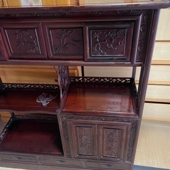 茶棚　アンティーク家具　唐木　紫檀　収納棚　骨董品　古美術品の画像