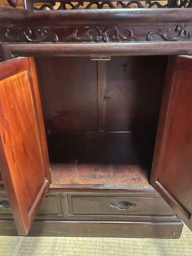 茶棚アンティーク家具唐木紫檀収納棚骨董品古美術品 (便利屋買取