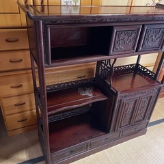 茶棚　アンティーク家具　唐木　紫檀　収納棚　骨董品　古美術品の画像