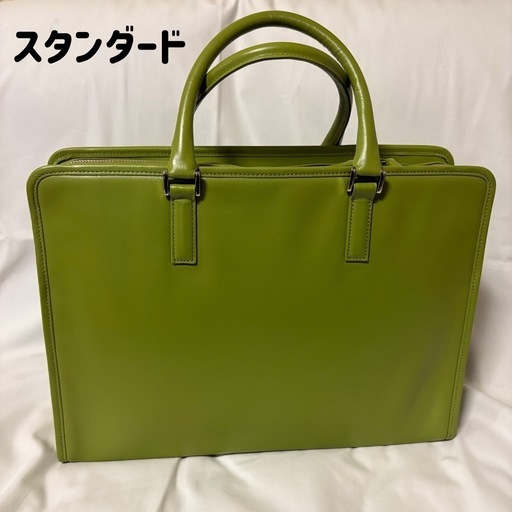 新品★ビジネスレザーファクトリー ビジネスバッグ（スタンダード）グリーン おしゃれ 大容量 Dカン付き