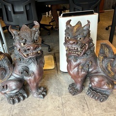 宮城秀雄  シーサーペア土台付きの画像