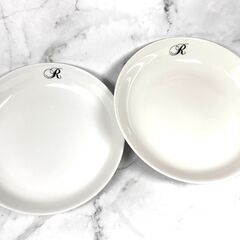 白　丸プレート　２枚セット　①
