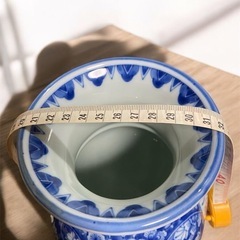龍峰窯　花風流　染付更紗花瓶   