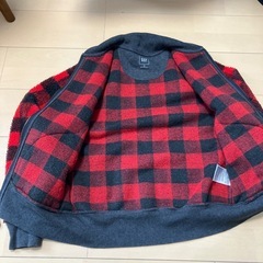 GAP ギャップ  ボアフリース ジャケット ブロックチェック M 赤の画像