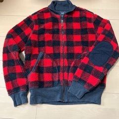 GAP ギャップ  ボアフリース ジャケット ブロックチェック M 赤
