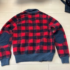 GAP ギャップ  ボアフリース ジャケット ブロックチェック M 赤の画像