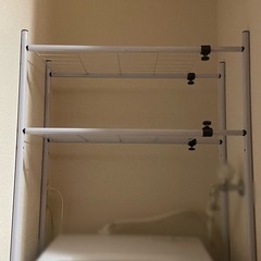 【🉐収納 ランドリーラック🉐】洗濯機もすっぽり　棚2段 ホワイト