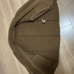 GU ブラウン ムートンコート ボア襟　ライダースの画像