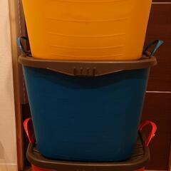 スタックストー バケット L ３個蓋付き　収納ボックス