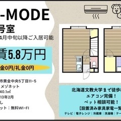 大家直接契約で初期費用ゼロ円/家具家電付き/恵庭駅徒歩7分/1L...