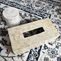 ZARAHOME パールシェルティッシュケース+小物入れ