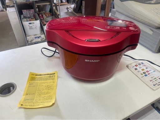 シャープ　ヘルシオ　ホットクック　水なし自動調理鍋　KN-HW16E-R　2019年製　1.6L　赤　レッド　稼働確認済　中古品　③