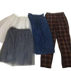 66JMKレディース 春夏物 お洋服1枚40円 50枚 Мサイズ中心 カットソー Tシャツ　ロンT デニムシャツ スカート パンツの画像