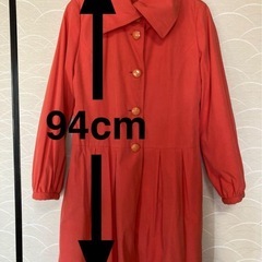 【美品】オレンジ トレンチコート 春秋にちょうどいい◎の画像