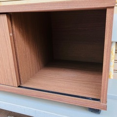 ローボード テレビ台 ダークブラウン キャスター付きの画像