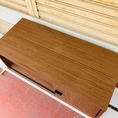 ローボード テレビ台 ダークブラウン キャスター付きの画像