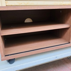 ローボード テレビ台 ダークブラウン キャスター付きの画像