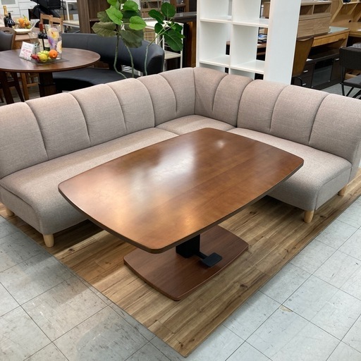 コーナーソファー&昇降テーブル4点セット