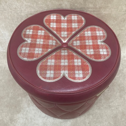 昭和レトロ　当時物　丸椅子　スツール　収納　ドレッサーチェア　　クッションチェア 昭和レトロ 当時物 丸椅子 スツール 収納 ドレッサーチェア