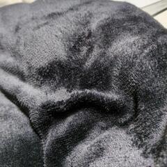 こたつ布団　黒地に白のネコ柄の画像