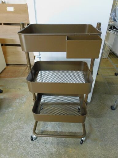 キャスター付き スチールワゴン 小物入れ付き キッチンワゴン 工具入れワゴン 作業ワゴン