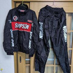 SIMPSON　バイク用レインスーツ上下 【美品】　値下げしました。