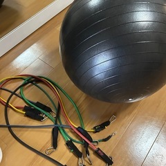 筋トレ用ゴムチューブ&バランスボール
