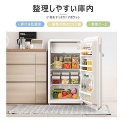 【新品未使用】　COMFEE'冷蔵庫93L 1ドア 右開き RCD93WHS(E)レトロデザインの画像