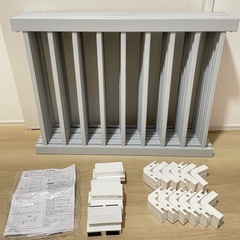 くすみグレーの天然木ベビーサークル 幅160cm
