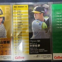 Calbee プロ野球 カード 2023 2024 大山悠輔 中野拓夢 森下翔太 阪神 3枚の画像