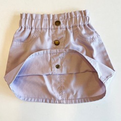 ライトパープル ボタン付きミニスカート110センチの画像