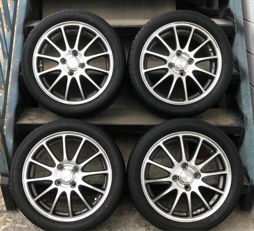 ［SOLD］15インチ アルミホイール夏タイヤ 165/50R15　4本 バリ溝 軽自動車
