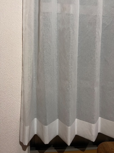 180×180 2枚組 真っ白レースカーテン 防炎