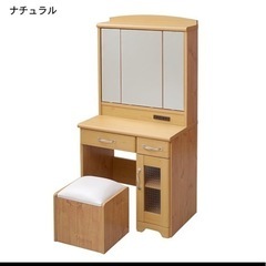 【7/3募集締め切り】【美品】三面鏡ドレッサー＆スツール　収納力あり！定価の1/3の画像