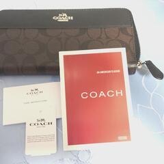 コーチ アウトレット 美品長財布 シグネチャー レディース CO...