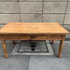 木製ローテーブル 引き出し付