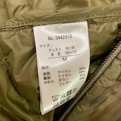 ライトダウンベスト(メンズM)の画像