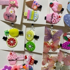 ハンドメイド⭐︎ヘアクリップ、ゴム20セットの画像