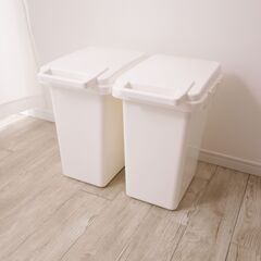 未使用 2個セット ハンドル付 連結 ゴミ箱 WOODE 33L...