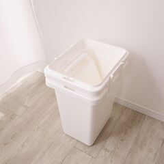 未使用 2個セット ハンドル付 連結 ゴミ箱 WOODE 33L ホワイト×２ ゴミ袋ストッパー無しの画像
