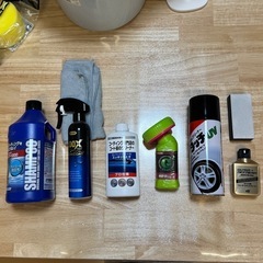 洗車用品の盛り合わせ