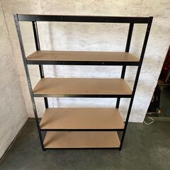 【ジモティ限定特価】 スチールラック 5段 ブラック MDF中板 収納 キャビネット 事務所 スチール収納 Y1127の画像