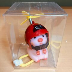 自転車ハンドル用アクセサリー・プロペラつきアヒル（てんとう虫ヘル）