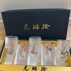 花柄ガラスグラス5個セット