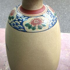 ☆伝統工芸品 九谷焼の花瓶 ケース付 九谷健生作◆江戸時代より続く石川県・能登を代表する陶磁器の画像