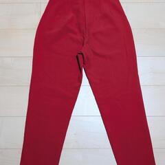 ZARA ハイウエスト センタープレスパンツ Mサイズ レッド スラックスの画像
