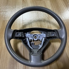 L275S ミラ　純正ステアリング　インフレーターなし　ベージュ　ホーンパッド付の画像